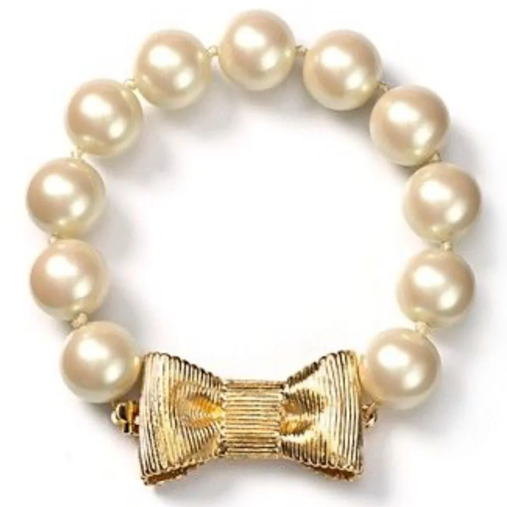 Kate Spade ♠️ All Wrapped Up In Pearls Large Bracelet - Picture 3 of 15